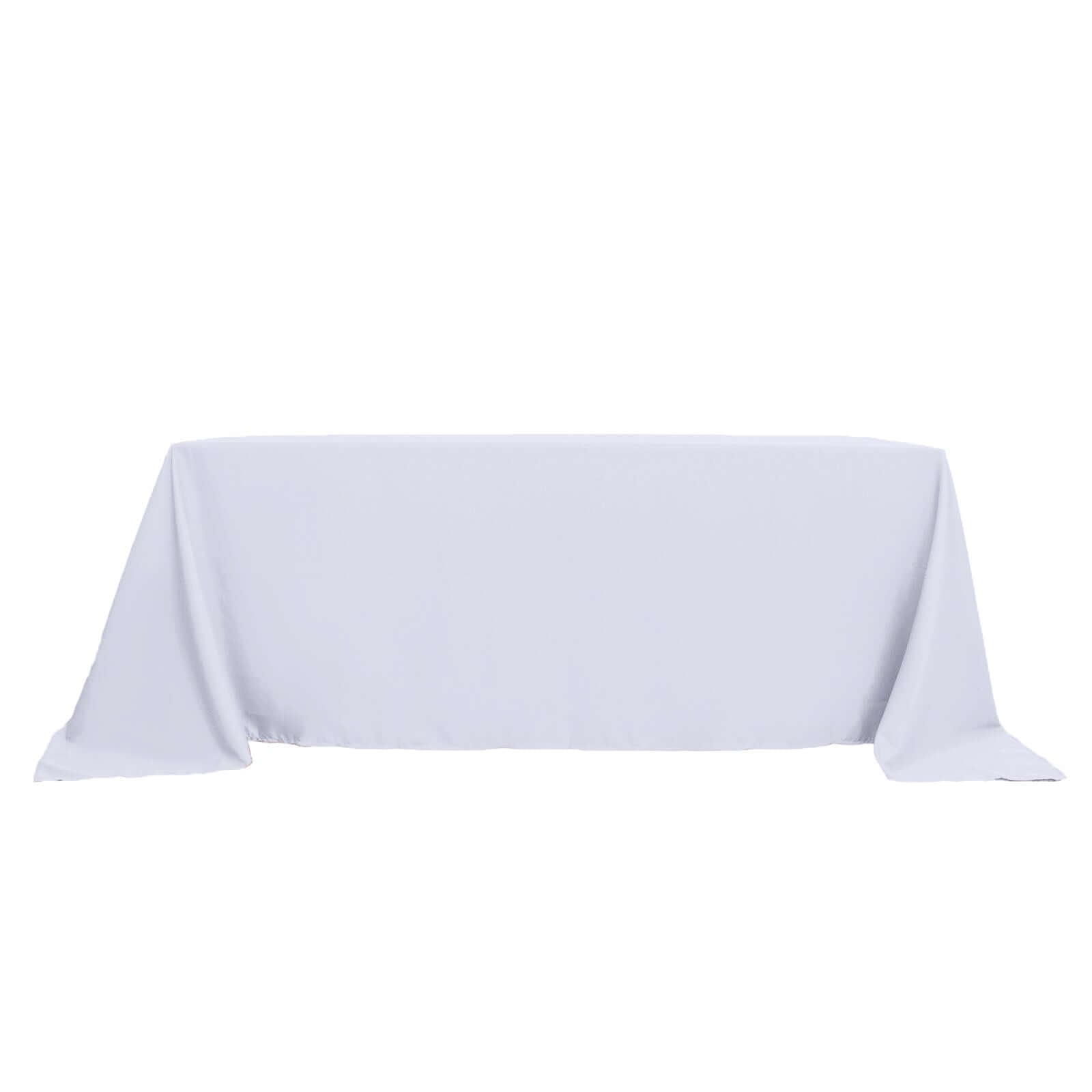 White Seamless Polyester Rectangular Tablecloth 90