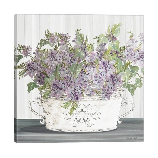 Lilac Galvanized Pot By Cindy Jacobs Unframed Wall Canvas Icanvas