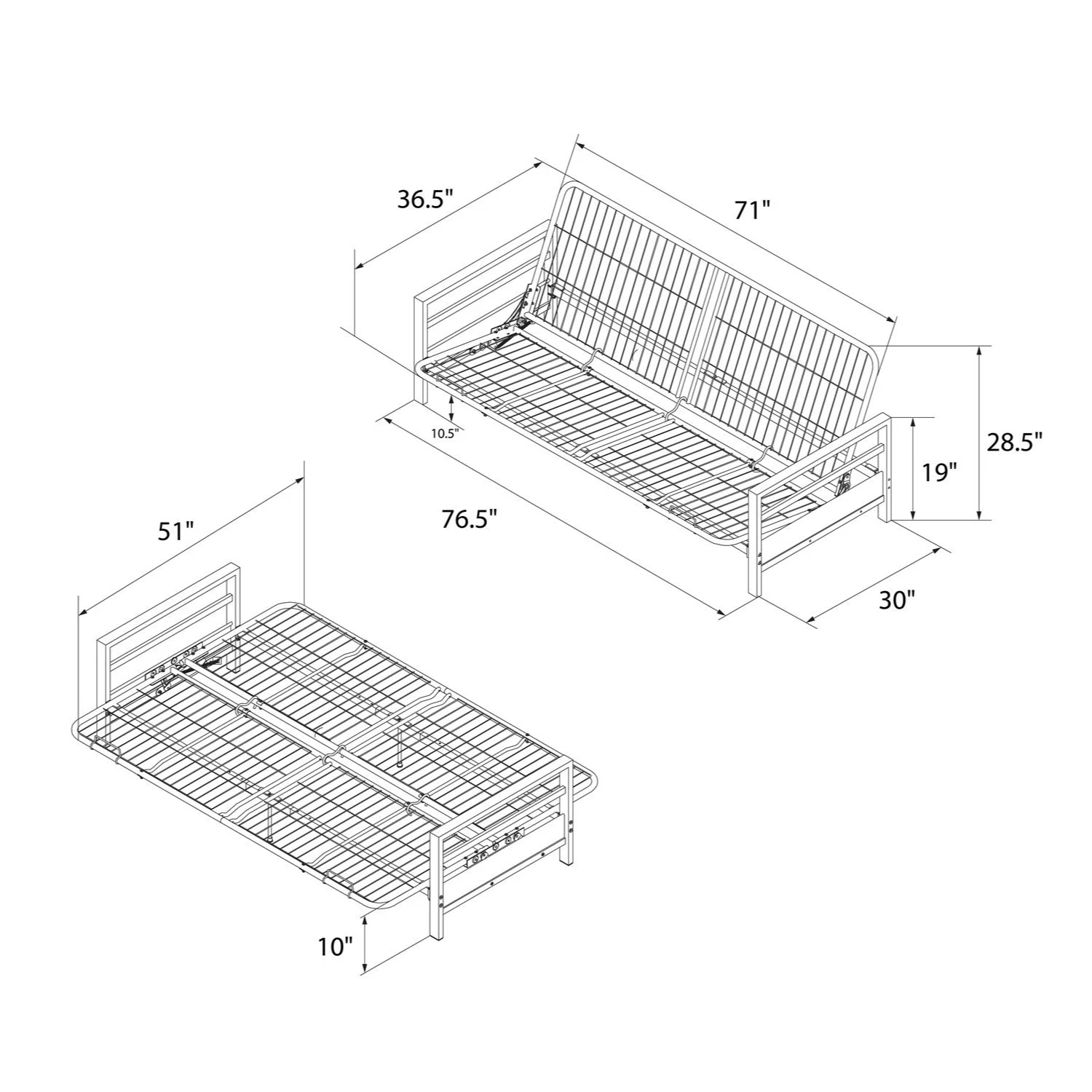 Atwater Living Mason Futon Frame