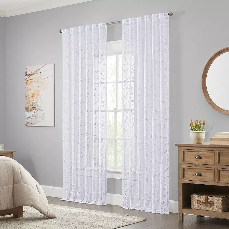 Waverly Indochina Rod Pocket Back Tab Sheer Window Curtain Panel