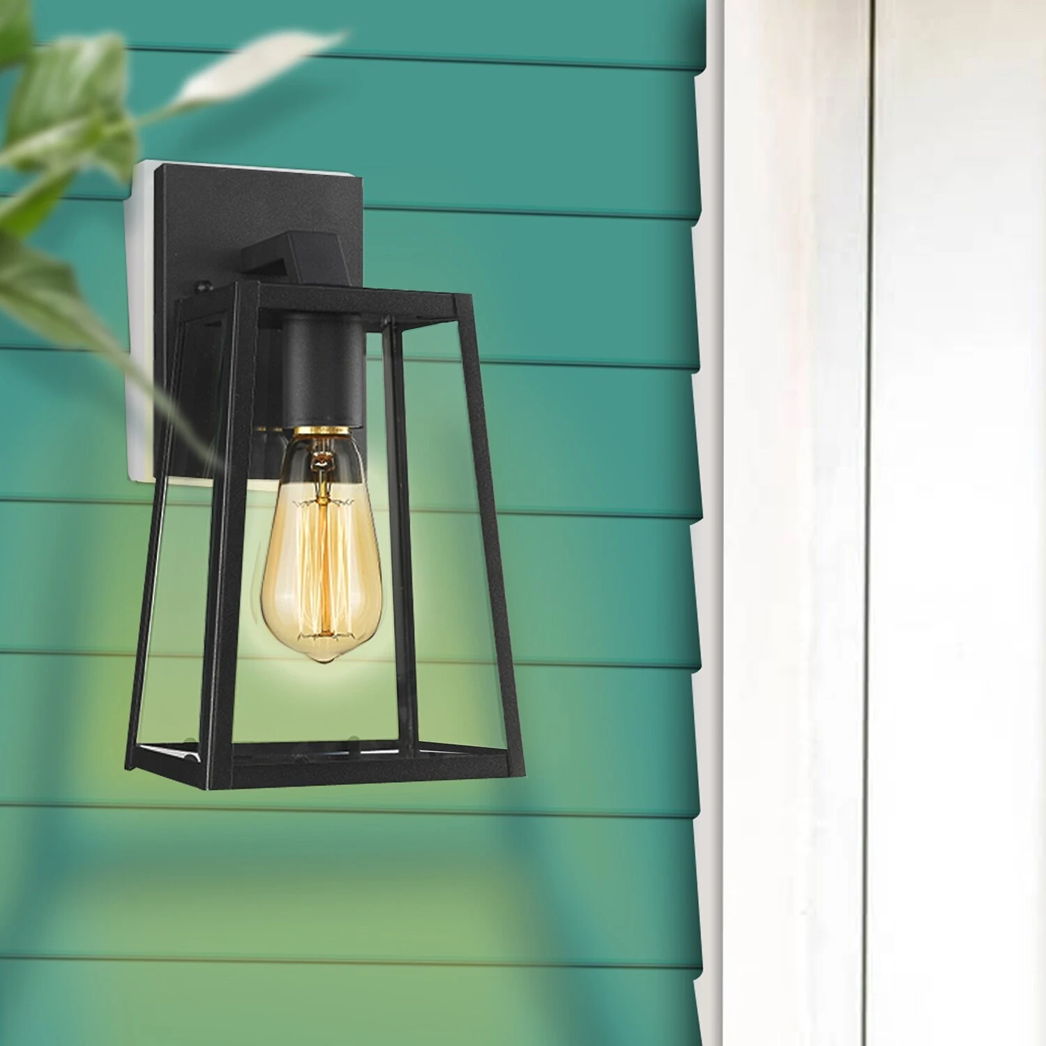 Outdoor Wall-Mounted Light Fixture 2 Pieces, Black Finish with Clear Glass - 12*6*6 Shopping - The Best Deals on Outdoor Wall Lanterns | 38424270