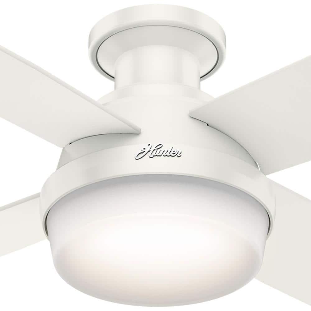 Hunter Dempsey 52 in Low Profile LED Indoor Fresh White Ceiling Fan with Universal Remote