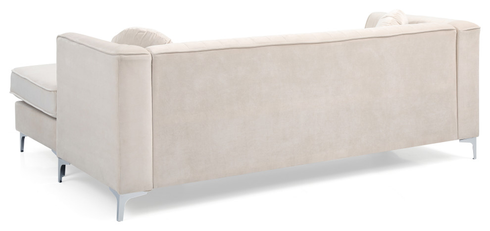 Delray Sofa Chaise   Midcentury   Sectional Sofas   by Glory Furniture  Houzz