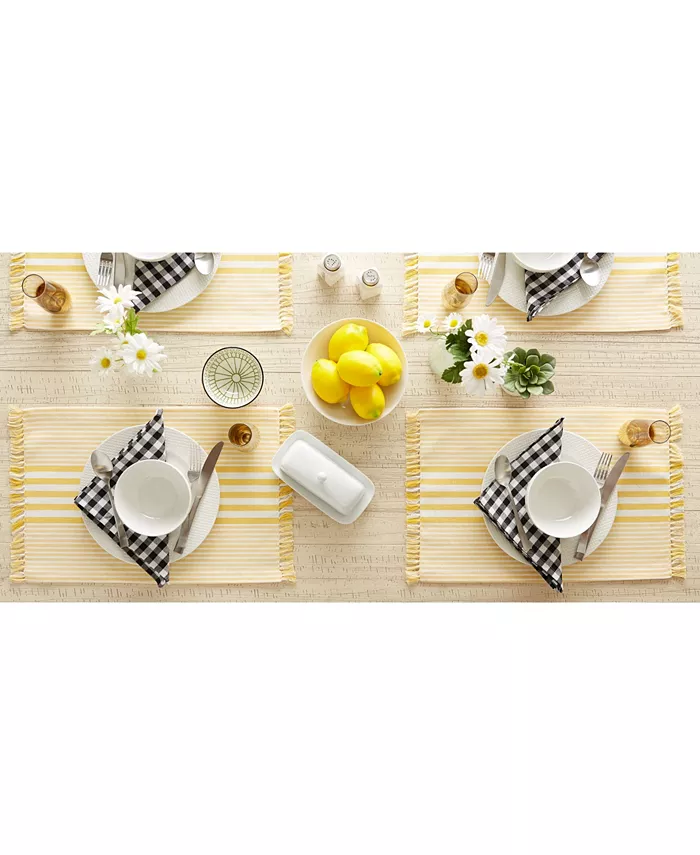 Design Imports Design Import Stripes with Fringe Placemat Set of 6