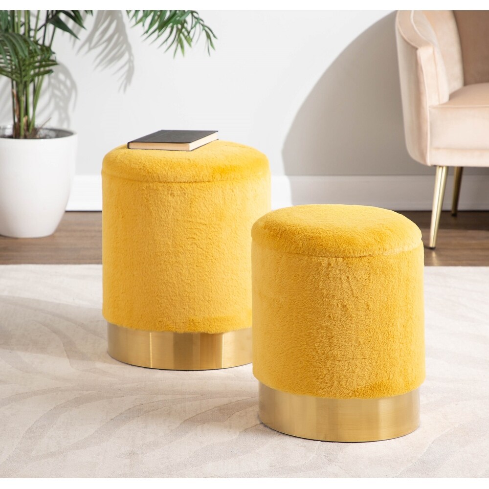 Silver Orchid Corday Contemporary Nesting Ottoman Set