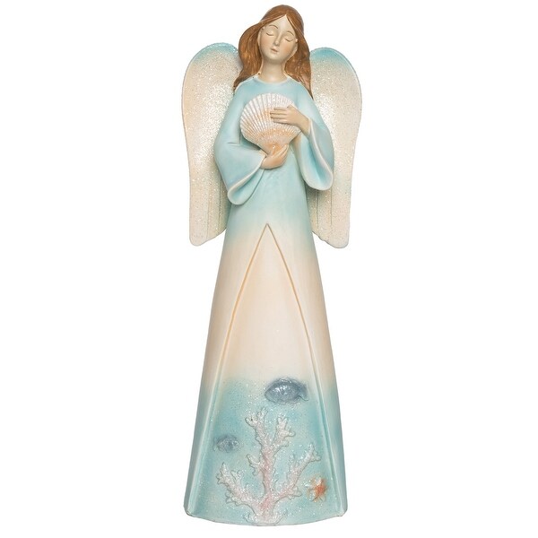 Transpac Resin 11.75 in. Multicolored Christmas Coastal Angel Decor