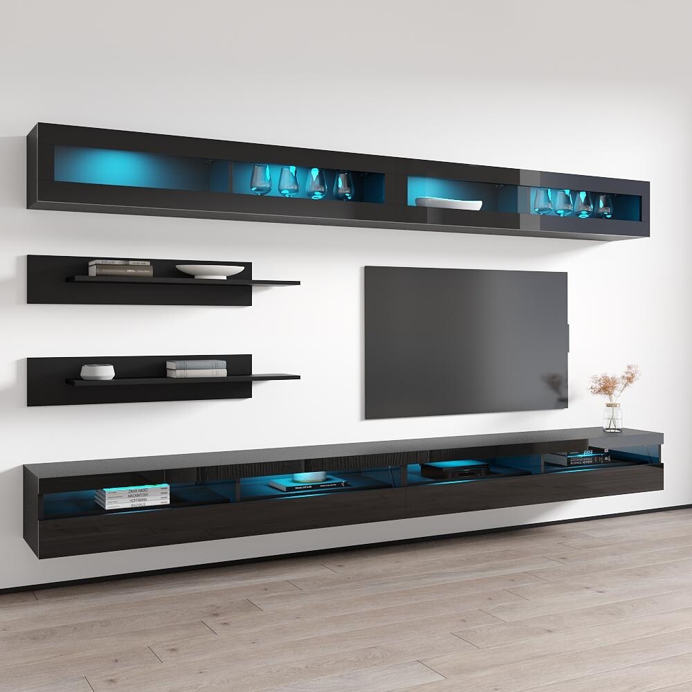 Fly I2 35TV Wall mounted Floating Modern Entertainment Center Set