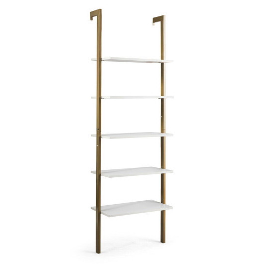 Costway 69280354 5 Tier Wood Look Ladder Shelf wit...