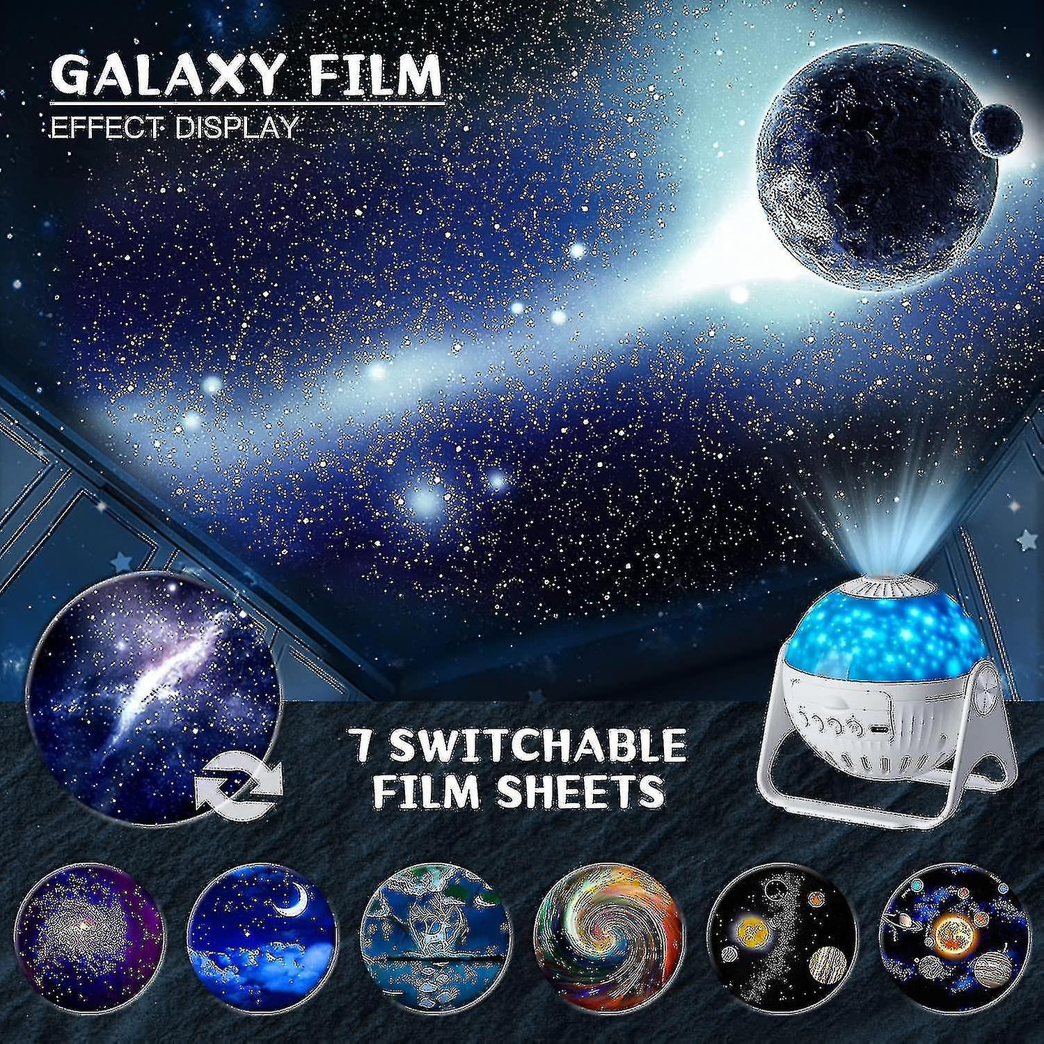 Galaxy Projector-star Projector-360 Degree Auto Rotation-timed Starry Planetarium Projector -night Light-lights Comptiable With Room Decor-unique Gift