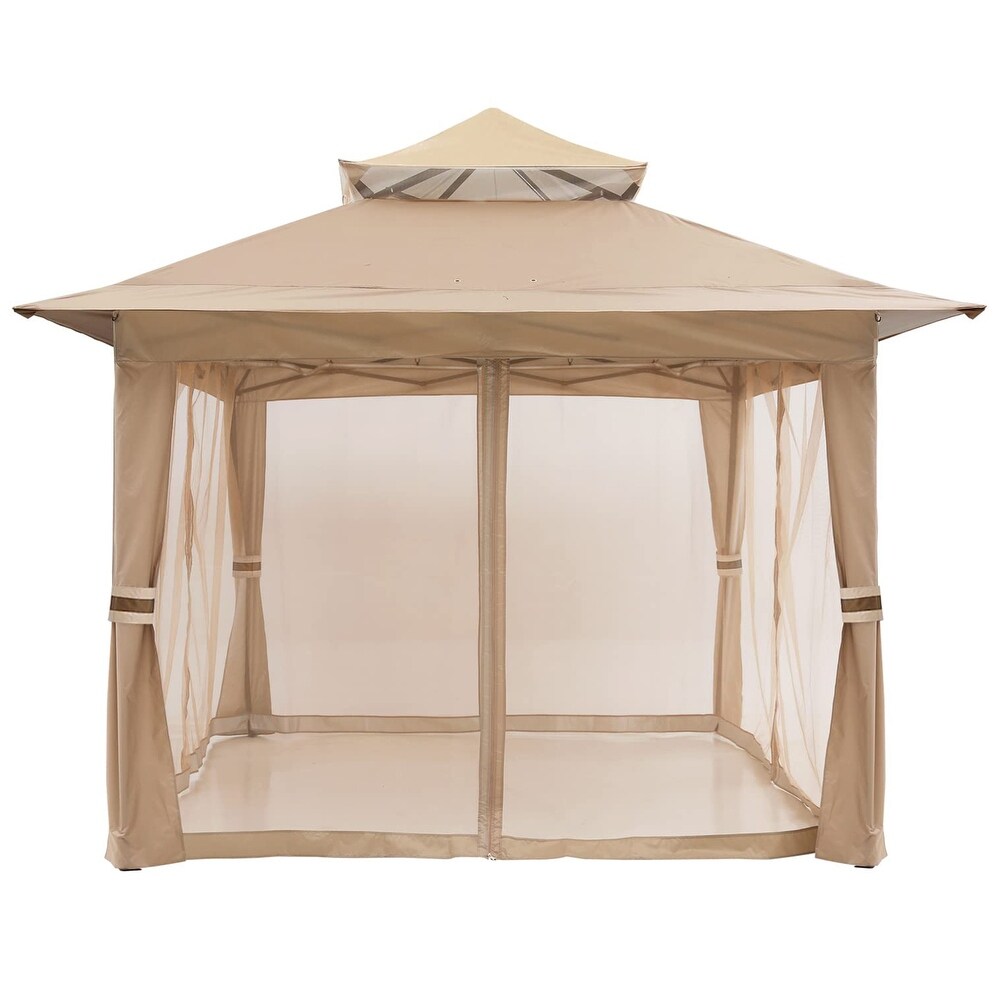 13' x 13' Patio Gazebo Outdoor Pop Up Gazebo with Mesh Walls