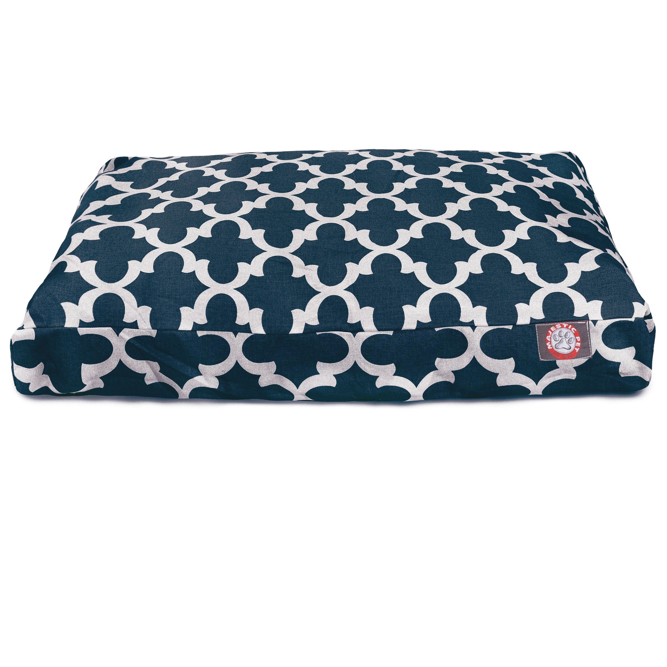 Majestic Pet | Trellis Rectangle Pet Bed For Dogs, Removable Cover, Navy, Extra Large