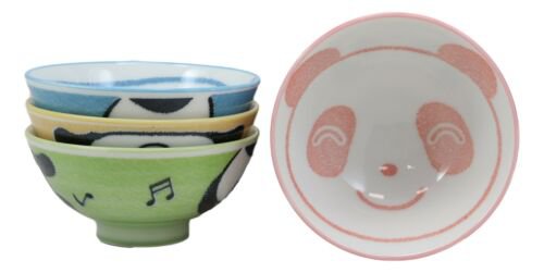 1 Giant Panda In Pastel Colors Porcelain Bowls 4 Piece Set EBR02