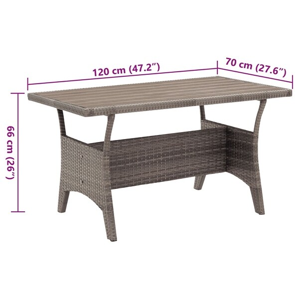 vidaXL Outdoor Dining Table Patio Table Garden Wicker Furniture PE Rattan