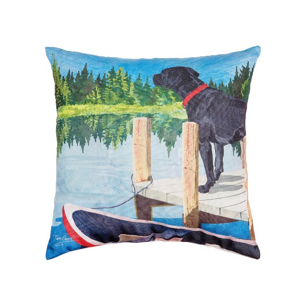 X 18 quot Dog Lake Pier Indoor outdoor Decorative Throw Pillow