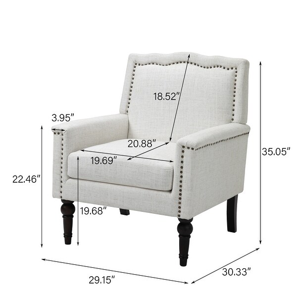 Contemporary Accent Armchair with Nailheads Living Room Furniture