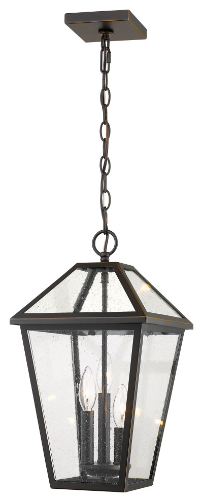 Z Lite 3 Light Outdoor Chain Mount Ceiling Fixture Oil Rubbed Bronze 579CHB ORB   Transitional   Outdoor Hanging Lights   by Lighting World Decorators  Houzz