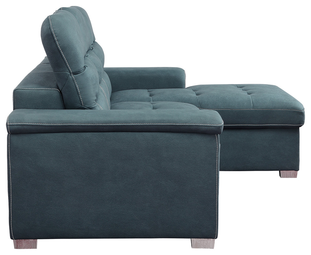 Brooks 2 Piece Set Sectional Sofa With Pull Out Bed And Storage  2 Tone   Contemporary   Sectional Sofas   by Lexicon Home  Houzz