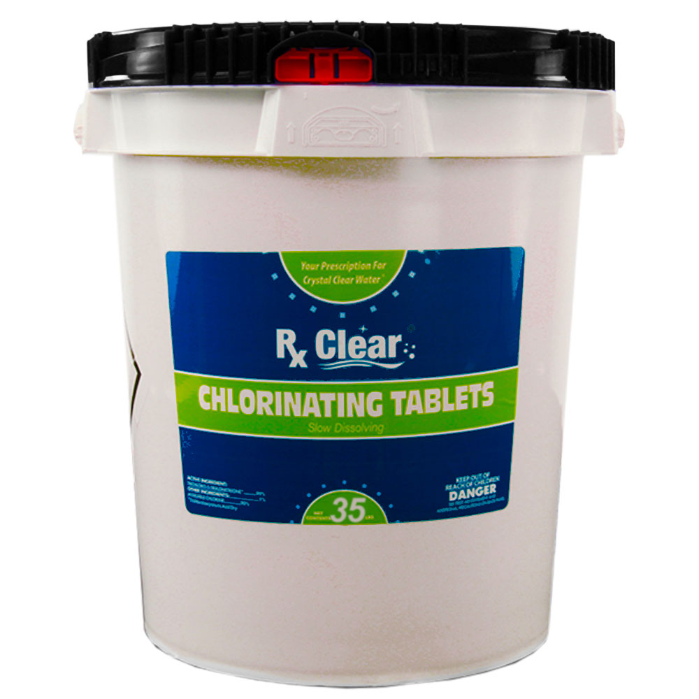 Rx Clear Stabilized 1" Chlorine Tablets | 35-Pound Bucket