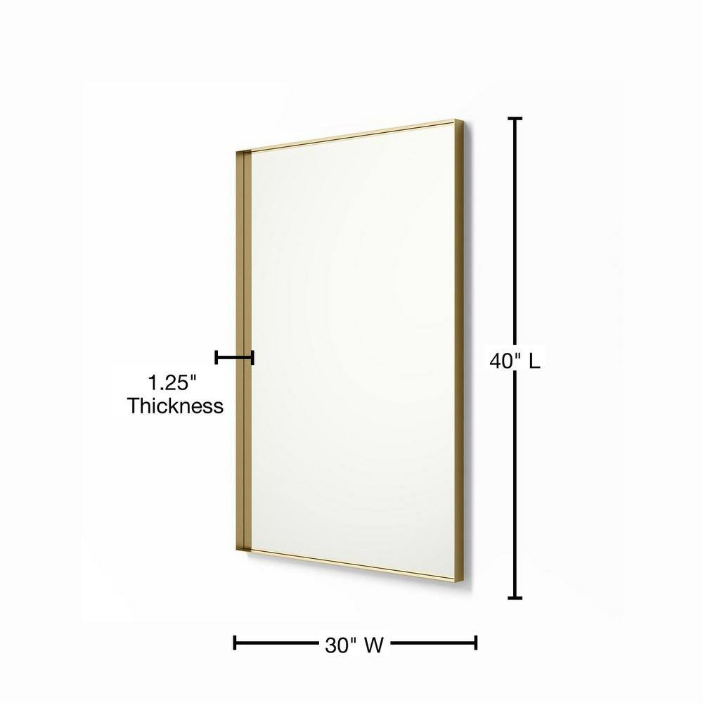 better bevel 30 in. x 40 in. Metal Framed Rectangular Bathroom Vanity Mirror in Gold 20032