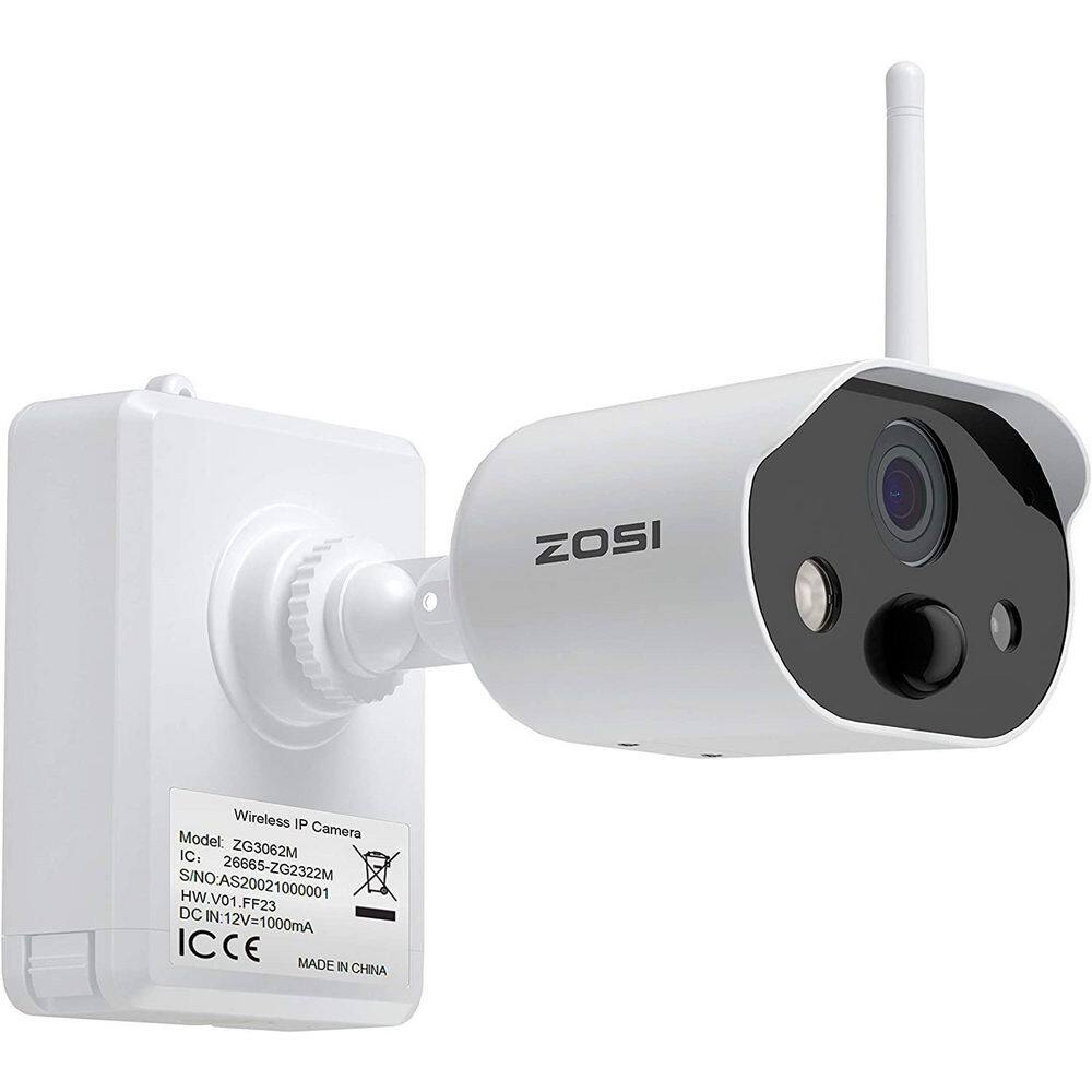 ZOSI 1080P Wireless Surveillance IP Camera Battery Rechargeable with Solar Panel Night Vision 2-Way Audio Human Detection 2NC-1902Y32-W-US