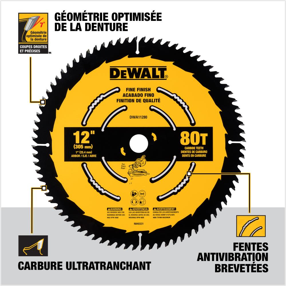 DEWALT Circular Saw Blade 12 80T ;