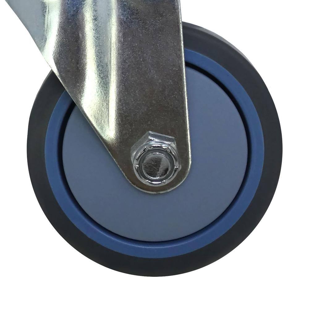 Everbilt 4 in. Gray Rubber Like TPR and Steel Swivel Plate Caster with 250 lb. Load Rating 4033445EB