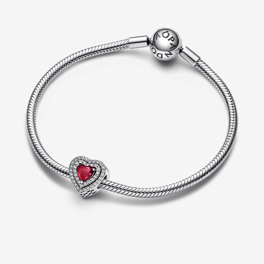 PANDORA  Sparkling Levelled Heart Charm