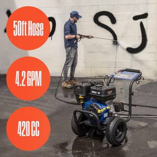 Westinghouse WPX 4400 psi 4.2 GPM 420 CC Cold Water Gas Powered Triplex Pump Pressure Washer with 5 Quick Connect Nozzles WPX4400