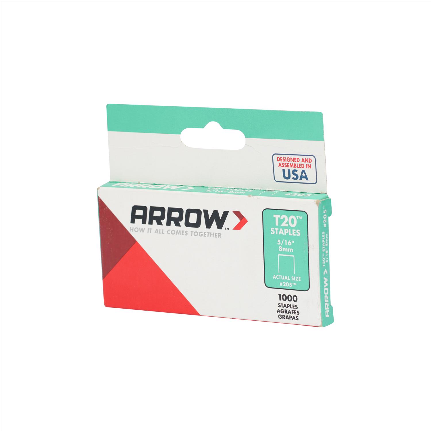 Arrow T20 5/16 in. W X 5/16 in. L 24 Ga. Flat Crown Staples 1000 pk