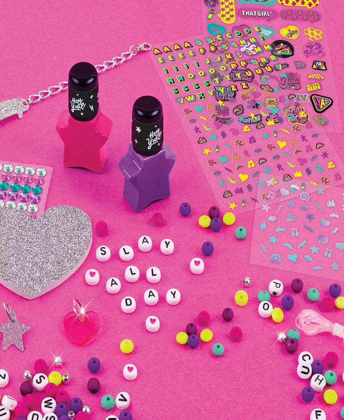 That Girl Lay Lay Express Yo Self DIY Nail Art Bracelets Kit Create 6 Bracelets  Make It Real  Nickelodeon  209 Pieces  Coordinate Nails Bracelets For Fresh Fashion  includes Nail Polish Accessories  All in one  DIY Jewelry Kit  Arts Crafts