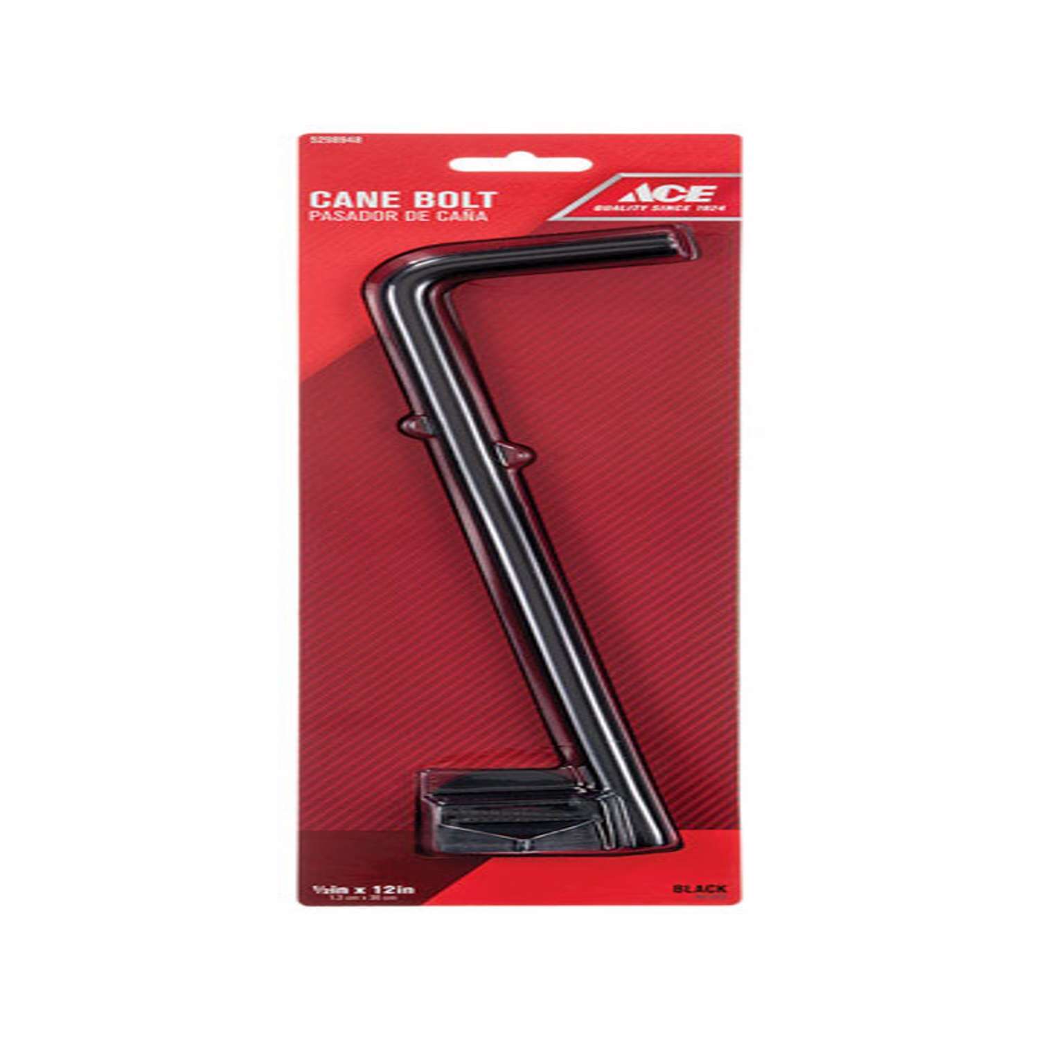 Ace 12 in. L Black Zinc Cane Bolt 1 pk