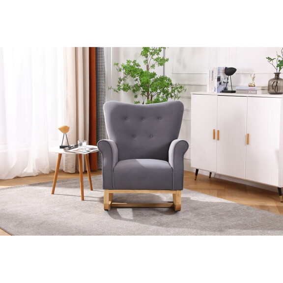 Modern Rocking Chair  Upholstered Accent Chair for...