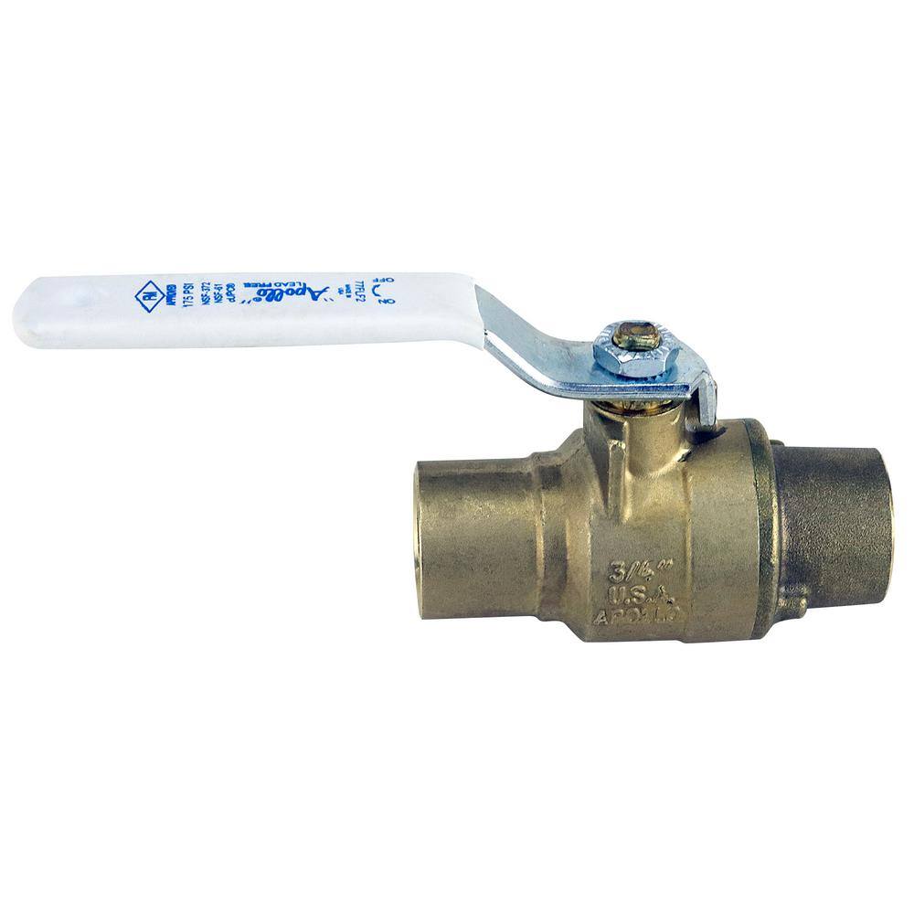 Apollo 34 in. x 34 in. Forged Brass Sweat x Sweat Full Port Solder Ball Valve 77FLF20401