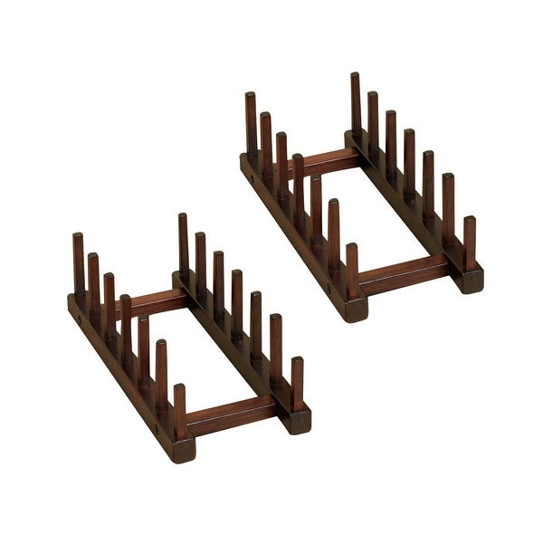 Wooden Plate Storage Rack， Set of 2