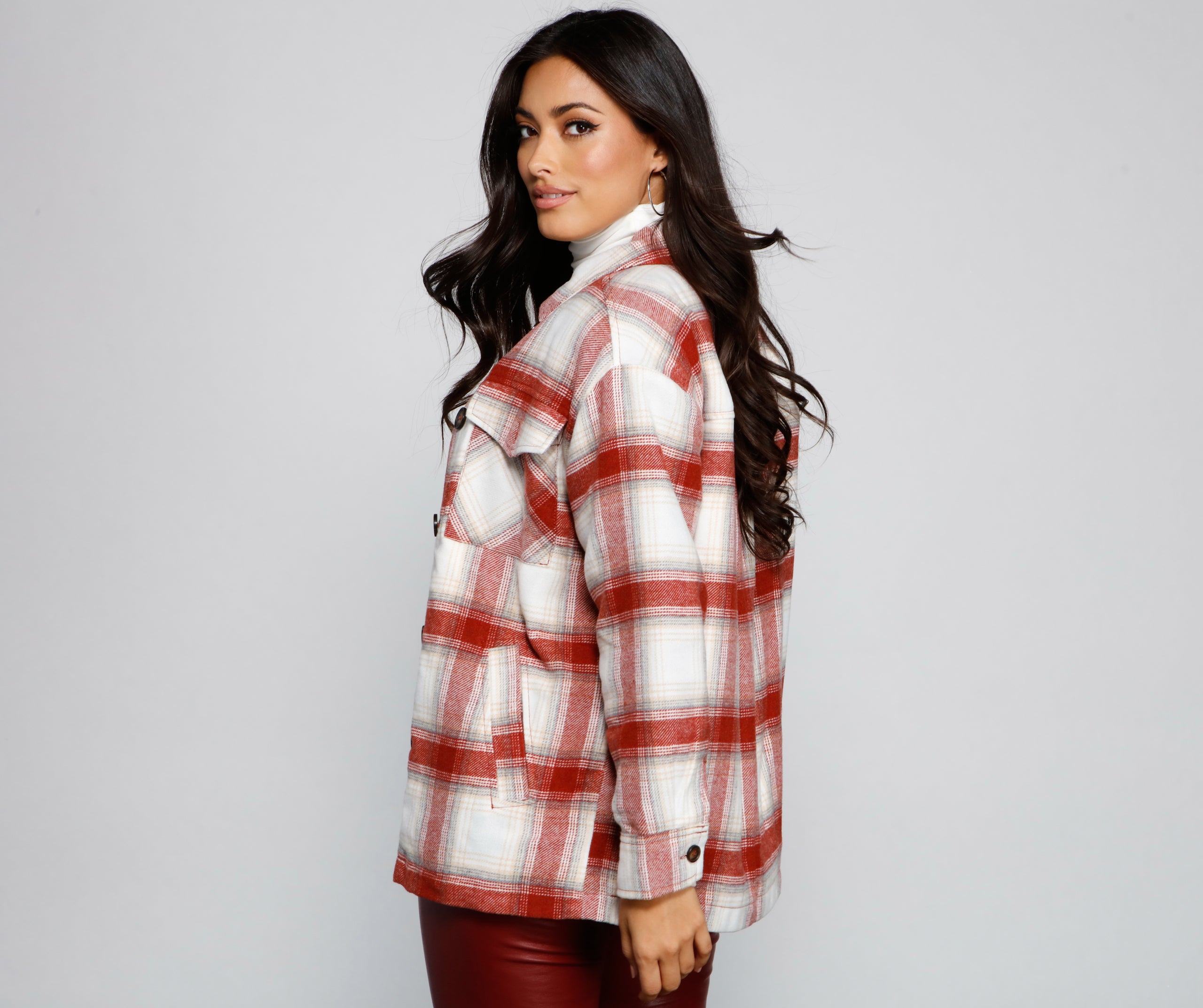 Falling For Cozy Vibes Plaid Sherpa Jacket