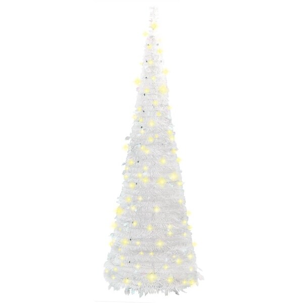 vidaXL Artificial Christmas Tree Popup 50 LEDs White 47.2