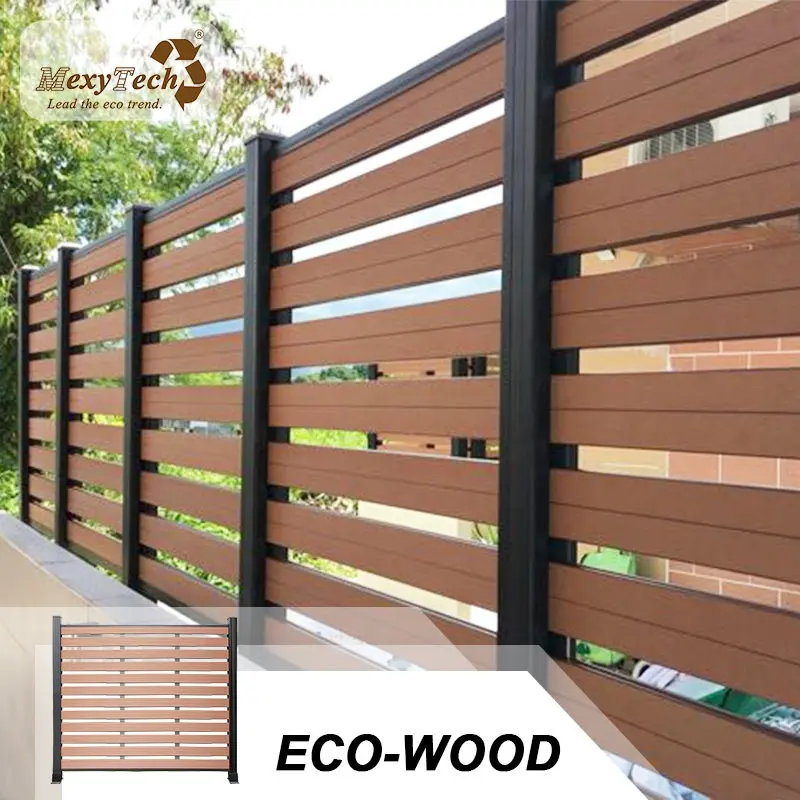 custom reasonable price decorative WPC garden fencingWPC fence panel  Low price foshan factory supply mexytech