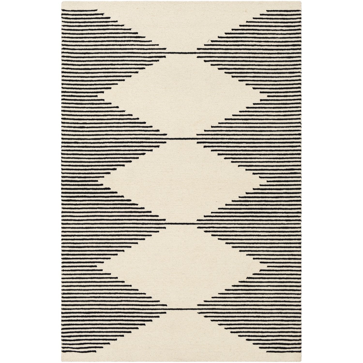 Granada Hand Tufted Rug in Black, Beige