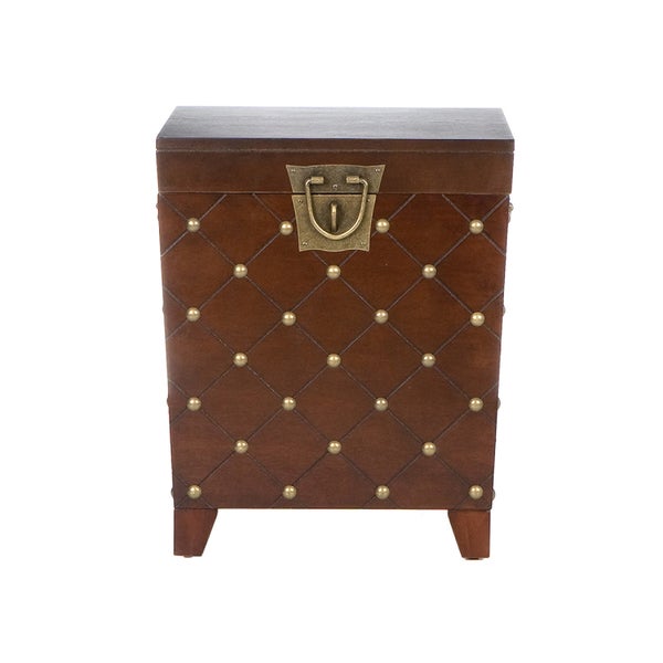 SEI Furniture Liatris Nailhead Espresso End Table Trunk