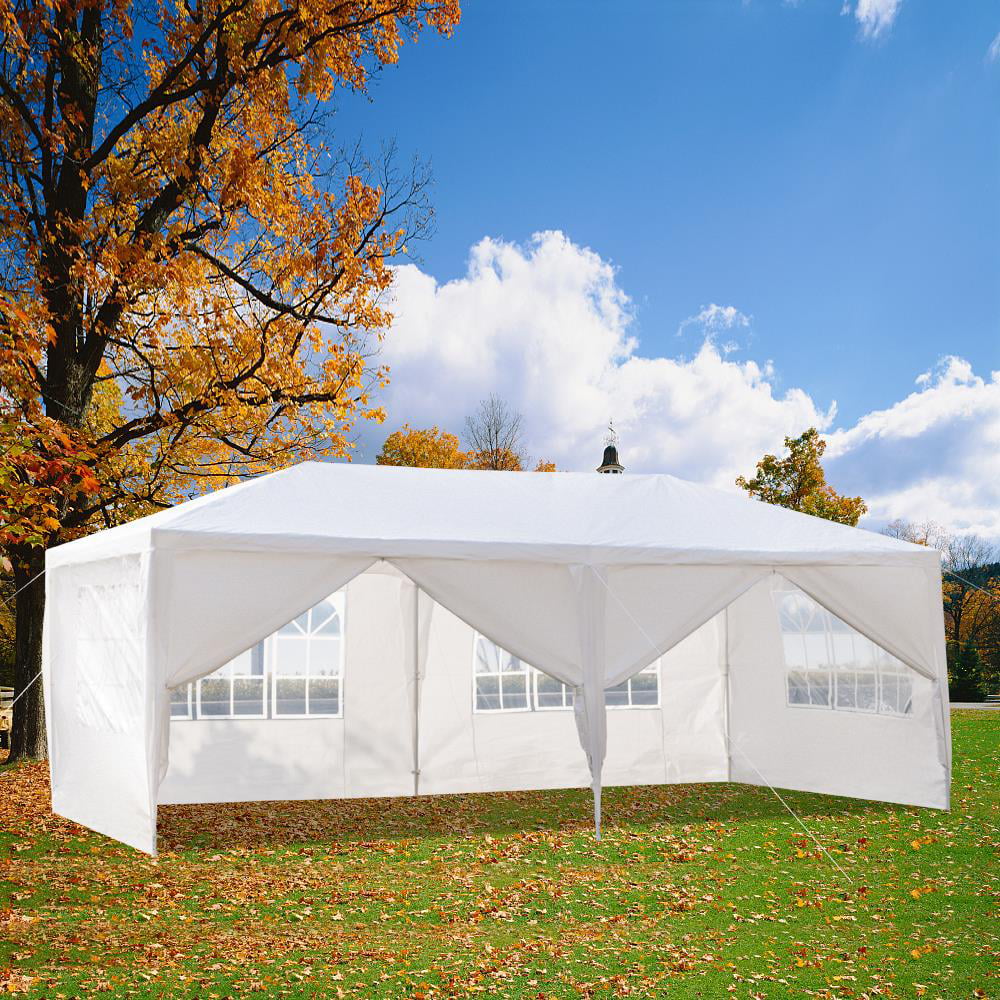 Ktaxon 10'x20' Outdoor Gazebo Canopy Wedding Party Tent with 6 Removable Sidewalls White