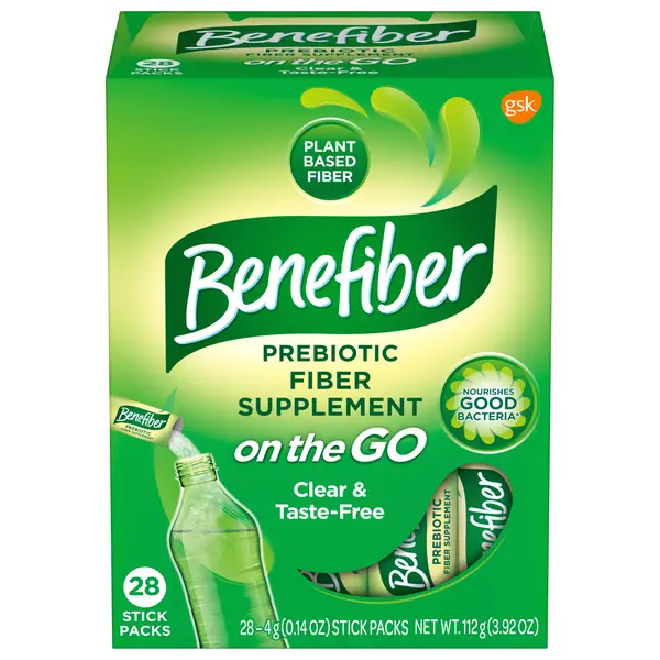 Benefiber On the Go Prebiotic Fiber Supplement Powder for Digestive Health 28 Sticks