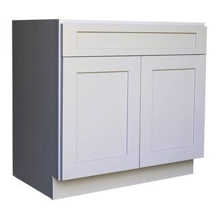 Plywell Ready to Assemble 24x34.5x24 in. Shaker Base Cabinet with 2-Door and 1 Drawer in Gray SGxB24