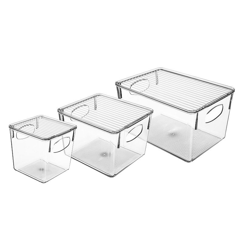 Sorbus Clear Bins Variety 3-piece Set