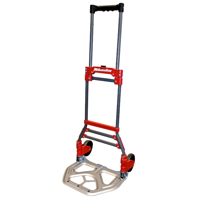 Milwaukee 150-lb 2-Wheel Red Steel Folding Hand Truck