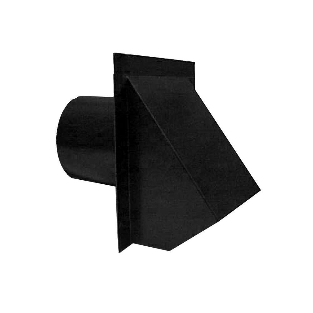 Master Flow 4 in. Round Wall Vent in Black WVA4BL