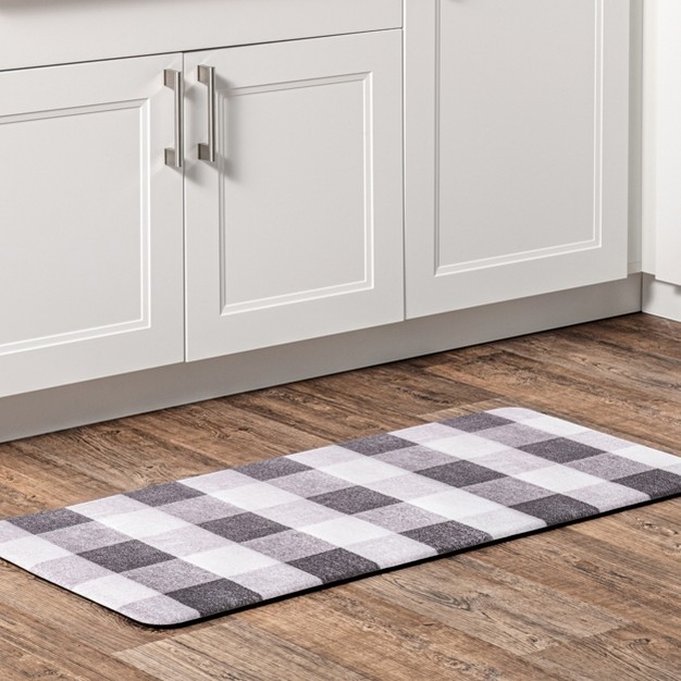 Nuloom Aisha Buffalo Plaid Anti Fatigue Kitchen Or Laundry Room Comfort Mat