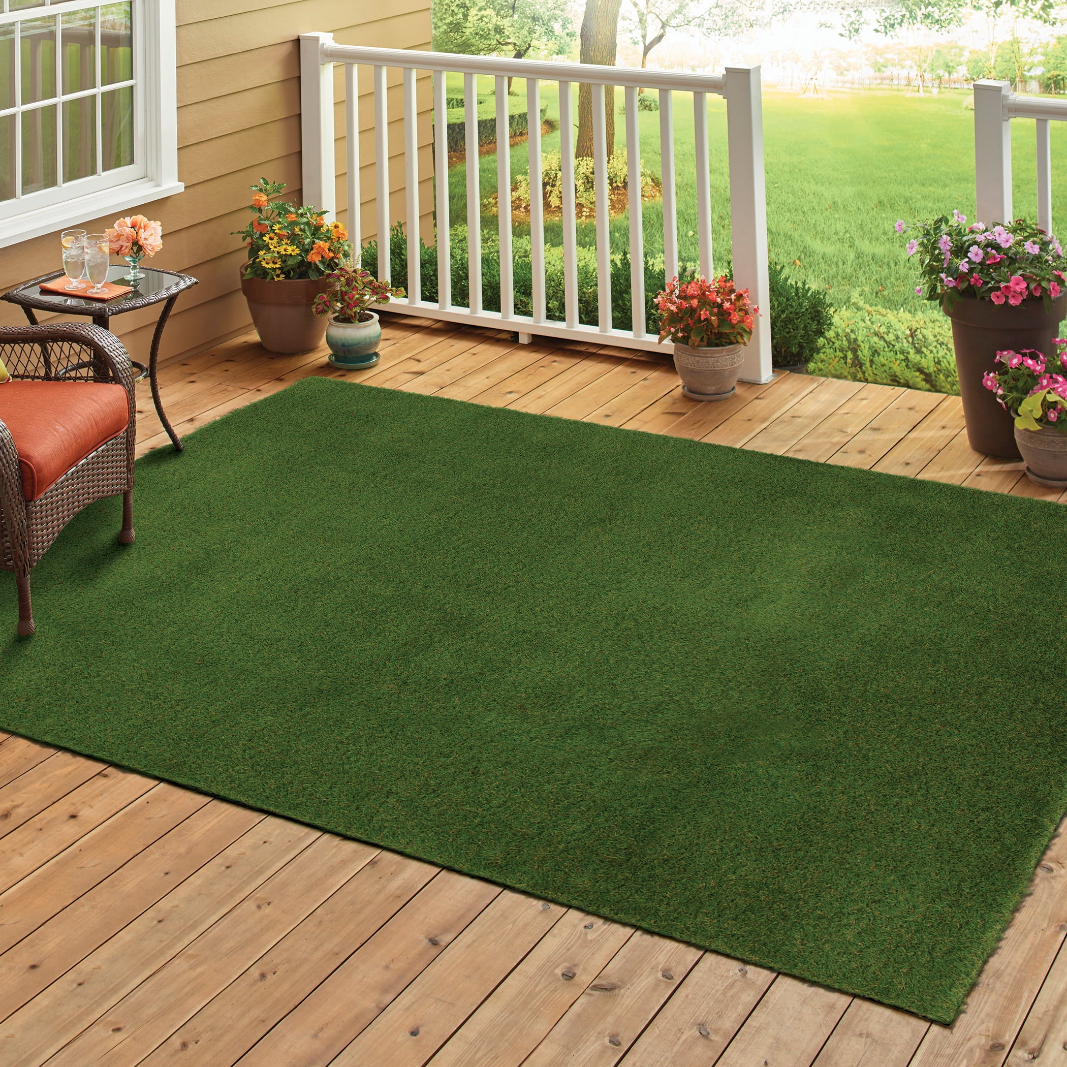 Mainstays 8'x10' Faux Green Grass Outdoor Area Rug