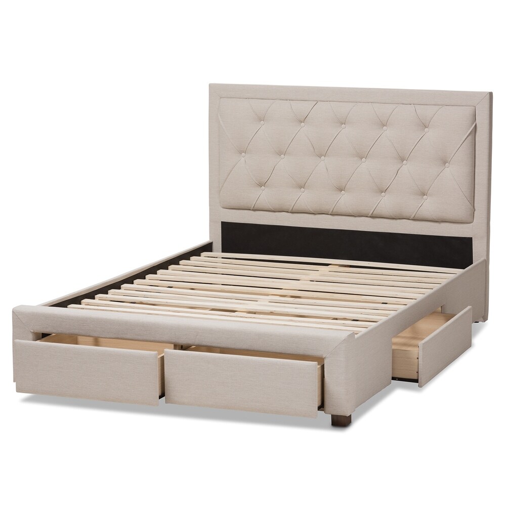 Contemporary Fabric Upholstered Storage Bed by Baxton Studio