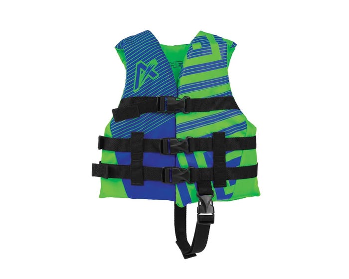 Airhead Boys TREND Life Vest， Blue/Green - 30081-03-A-BLLG-RK