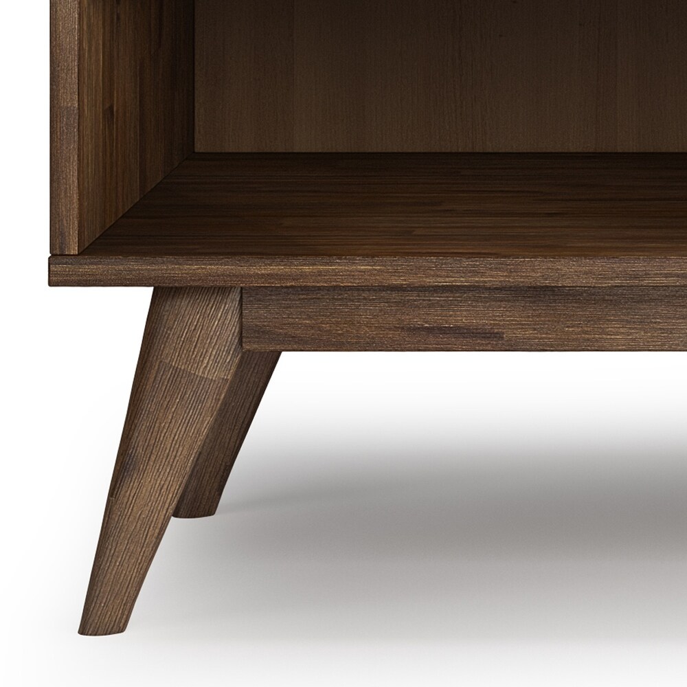 Wright SOLID ACACIA WOOD 60 inch Wide Mid Century Design TV Media Stand in Rustic Natural Aged Brown   18\